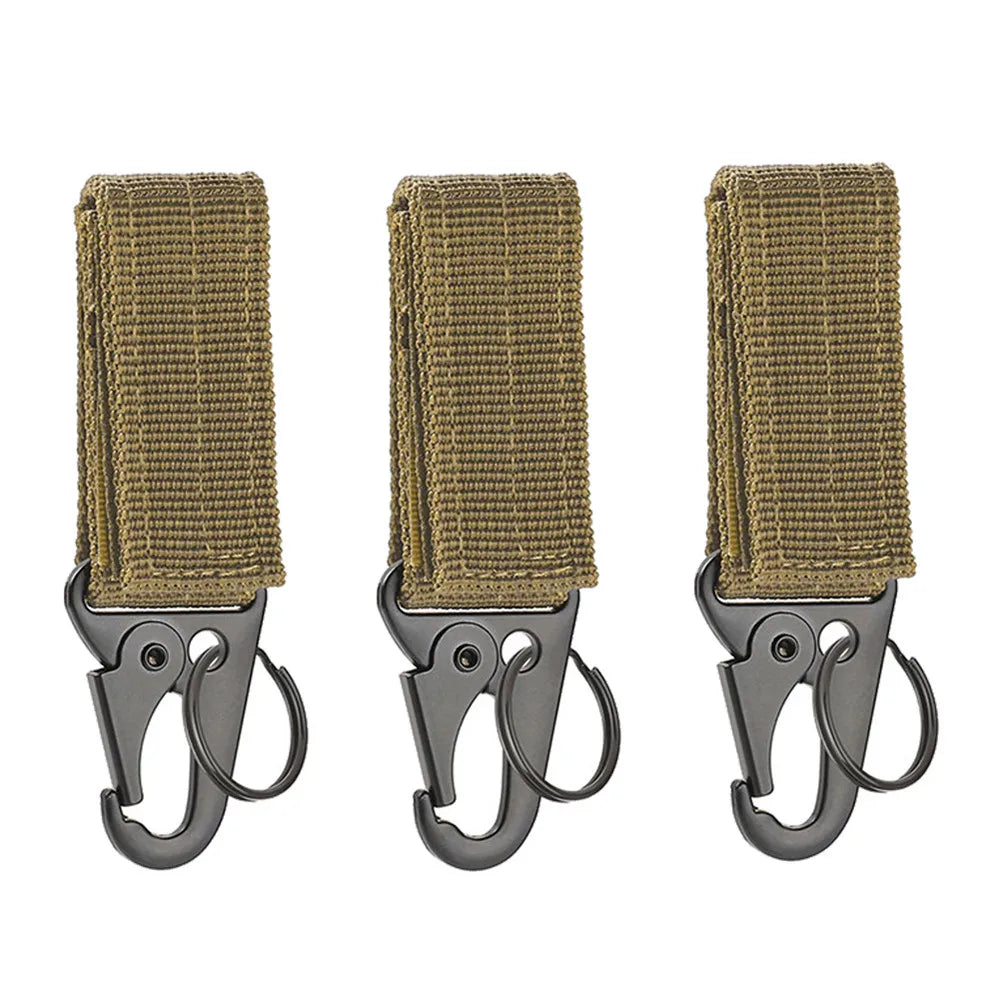 3Pcs Tactical Carabiner Outdoor EDC Keychain Nylon
