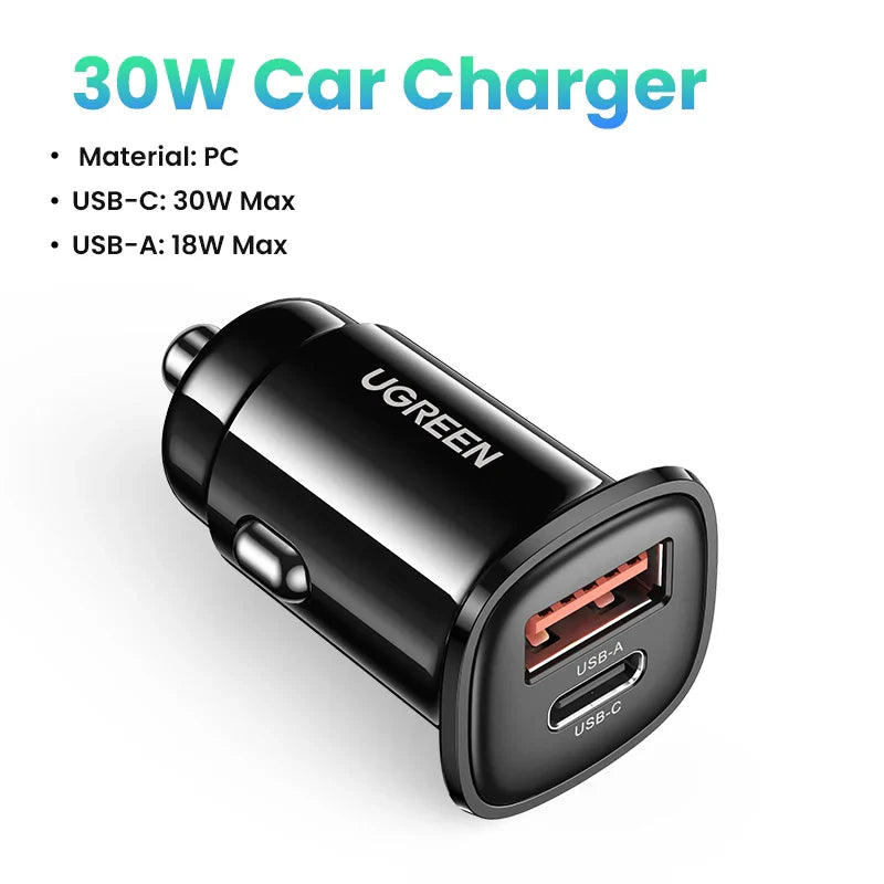 UGREEN Car Charger Type C Fast USB Charger
