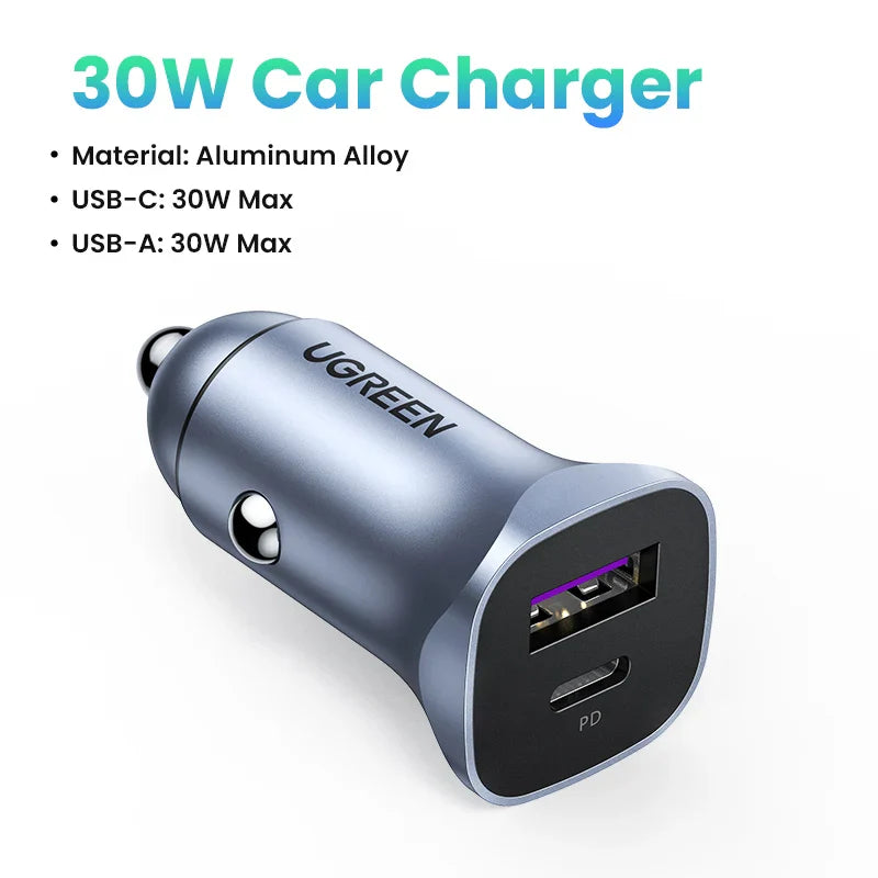 UGREEN Car Charger Type C Fast USB Charger