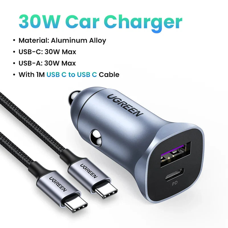 UGREEN Car Charger Type C Fast USB Charger